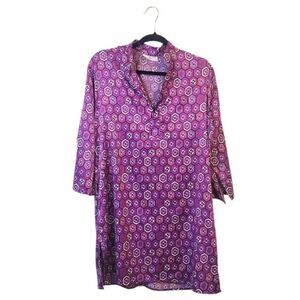 N Natori Women's Purple Geo Floral Tunic Nightgown Size S